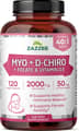 Zazzee Naturals, Myo + D-Chiro Inositol, Folate & Vitamin D3, 40:1 Ratio, 120 Vegan Capsules харагдац 1