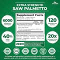 Zazzee, Saw Palmetto, 6,000 mg, 20:1 Extract, 40% Fatty Acids, 120 Vegan Capsules харагдац 3