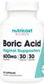 Nutricost, Boric Acid Vaginal Suppository, 600 mg, 30 Capsules харагдац 1