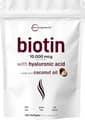 Micro Ingredients, Biotin with Hyaluronic Acid, 10,000 mcg, 365 Virgin Coconut Oil Softgels харагдац 4