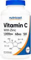 Nutricost, Vitamin C with Zinc, 1,000 mg Vitamin C & 45 mg Zinc, 120 Capsules харагдац 2