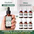 LiveWise Naturals, Vitamin D3+K2 Baby, 400 IU D3, 5 mcg K2 харагдац 2