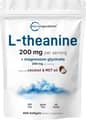 Micro Ingredients, L-Theanine & Magnesium Glycinate, L-Theanine 200 mg, Magnesium Glycinate 200 mg, 400 Coconut MCT Oil Softgels харагдац 1