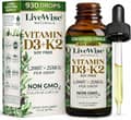 Live Wise Naturals, Vitamin D3 K2 Drops, D3 1,208 IU, K2 25 mcg, 930 Drops харагдац 1