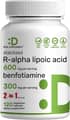 DEAL SUPPLEMENT Stabilized R-Alpha Lipoic Acid with Benfotiamine 600 mg R-alpha lipoic acid + 300 mg benfotiamine per serving 120 vegetarian capsules харагдац 1