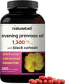 Naturebell, Evening Primrose Oil with Black Cohosh, 1,300 mg (130 mg GLA), 300 Mini-Softgels харагдац 2
