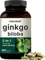 Naturebell, Ginkgo Biloba & Panax Ginseng, 6,000 mg Ginkgo Biloba & 500 mg Panax Ginseng, 300 Capsules харагдац 1