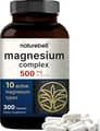 Naturebell, Magnesium Complex, 10 Active Types, 500 mg, 300 Capsules харагдац 1