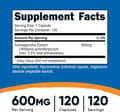 Nutricost, Ashwagandha Root Extract, 600 mg, 120 Capsules харагдац 2