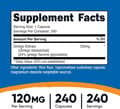 Nutricost, Ginkgo Biloba, 120 mg (24% Flavone Glycosides), 240 Capsules харагдац 2