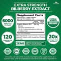 Zazzee, Organic Bilberry, 6,000 mg, 20:1 Extract, 120 Vegan Capsules харагдац 3