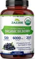 Zazzee, Organic Bilberry, 6,000 mg, 20:1 Extract, 120 Vegan Capsules харагдац 1