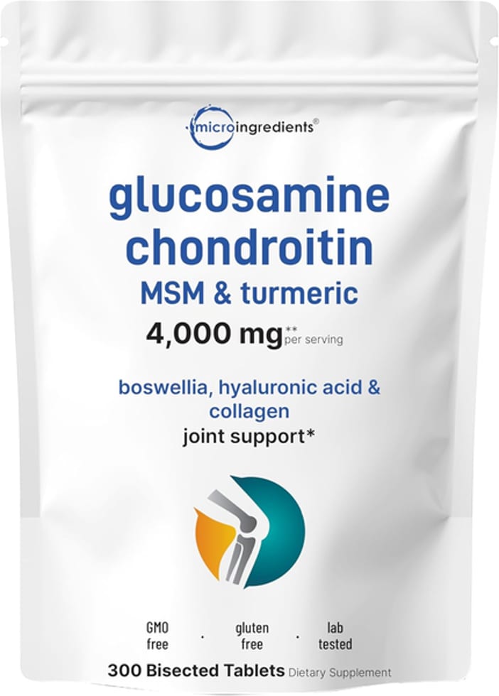 Micro Ingredients, Glucosamine Chondroitin MSM & Turmeric, 4,000 mg Equivalent, 300 Bisected Tablets