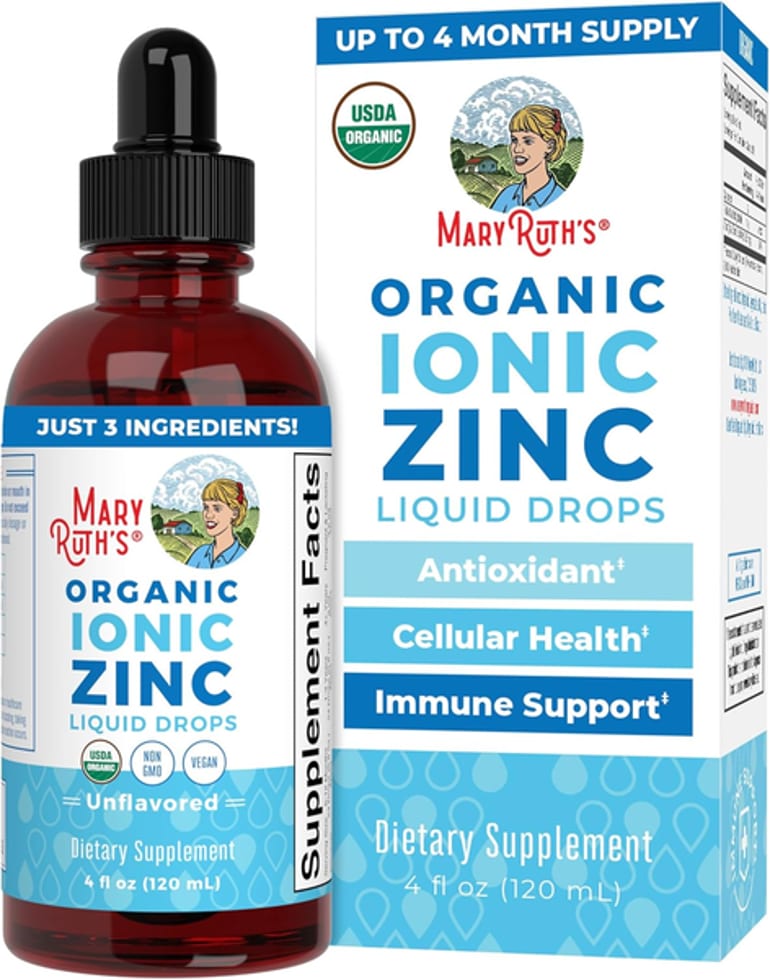 Organic Ionic Zinc Liquid Drops Unflavored 4 Fl Oz (120 Ml)
