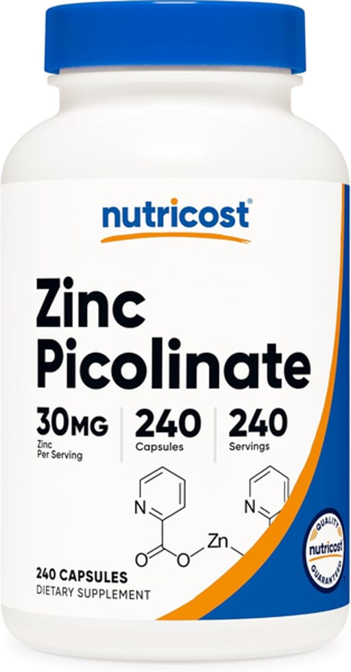 Nutricost, Zinc Picolinate, 30 mg, 240 Capsules
