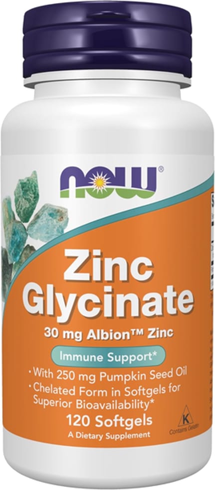 Zinc Glycinate 30 MG Albion Traacs Zinc 120 Softgels