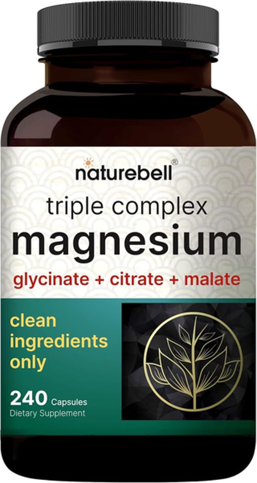 Naturebell, Triple Complex Magnesium Glycinate, Citrate & Malate, 300 mg Elemental, 240 Capsules
