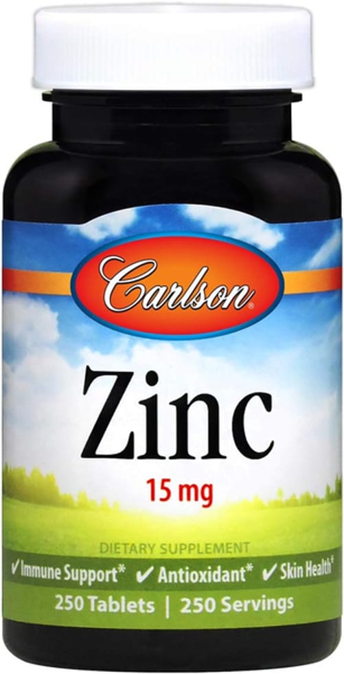 Carlson, Zinc, 15 mg, 250 Tablets