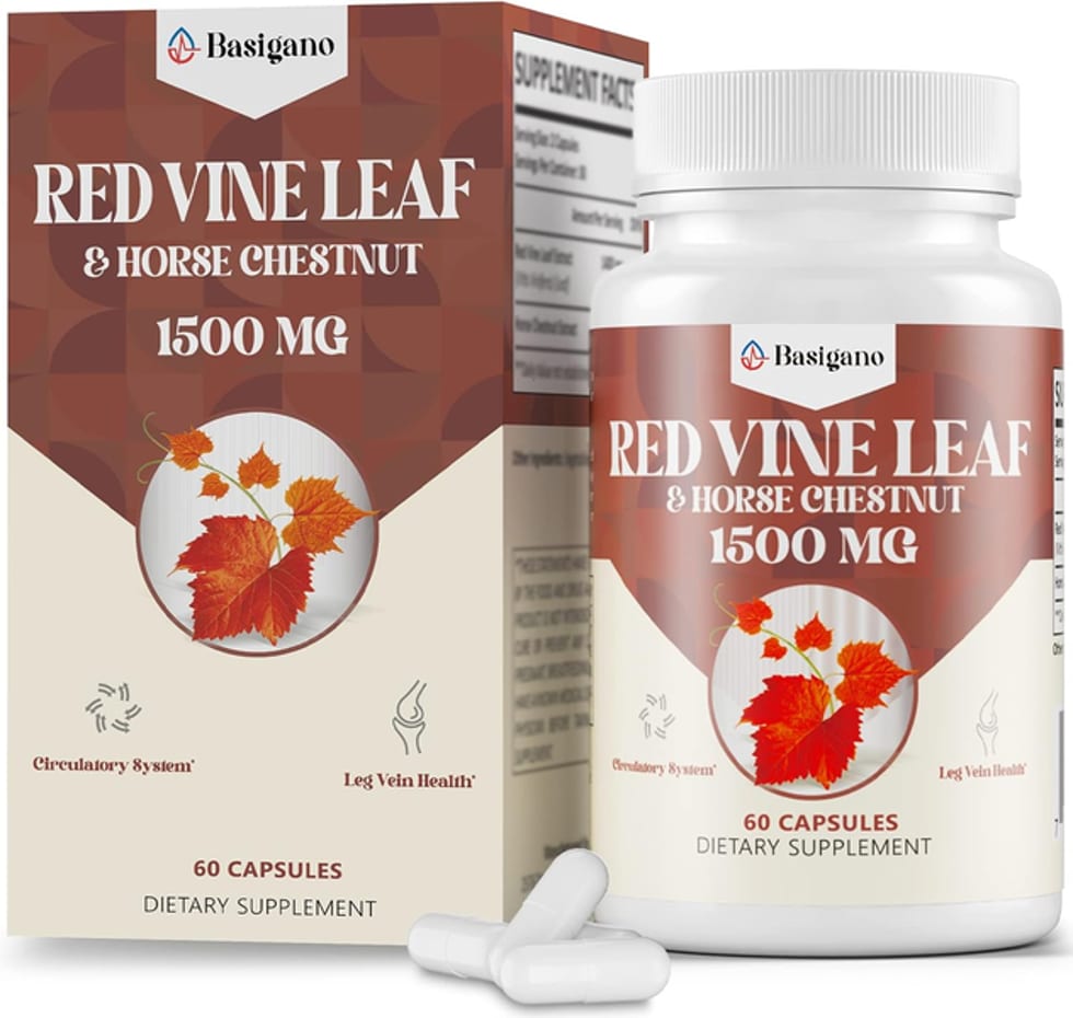 Red Vine Leaf & Horse Chestnut 1500 MG 60 Capsules