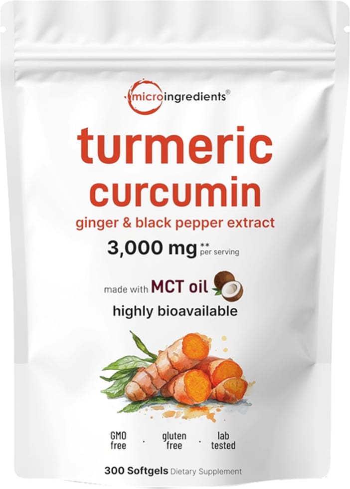 Turmeric Curcumin Ginger & Black Pepper Extract Made With Mct Oil Highly Bioavailable 300 Softgels Dietary Supplement