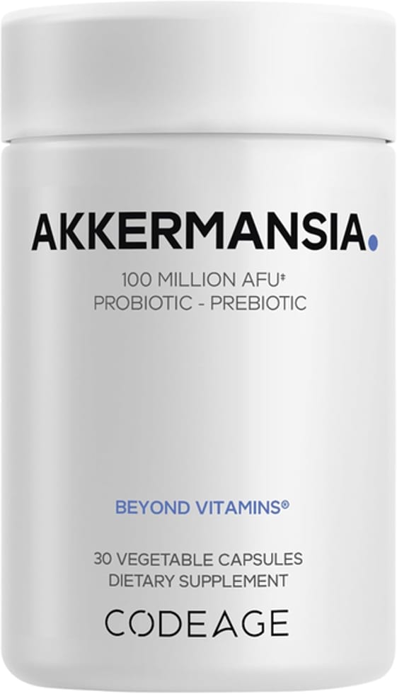 Codeage, Akkermansia Muciniphila Probiotic + Prebiotic, 100 Million AFU, 30 Capsules