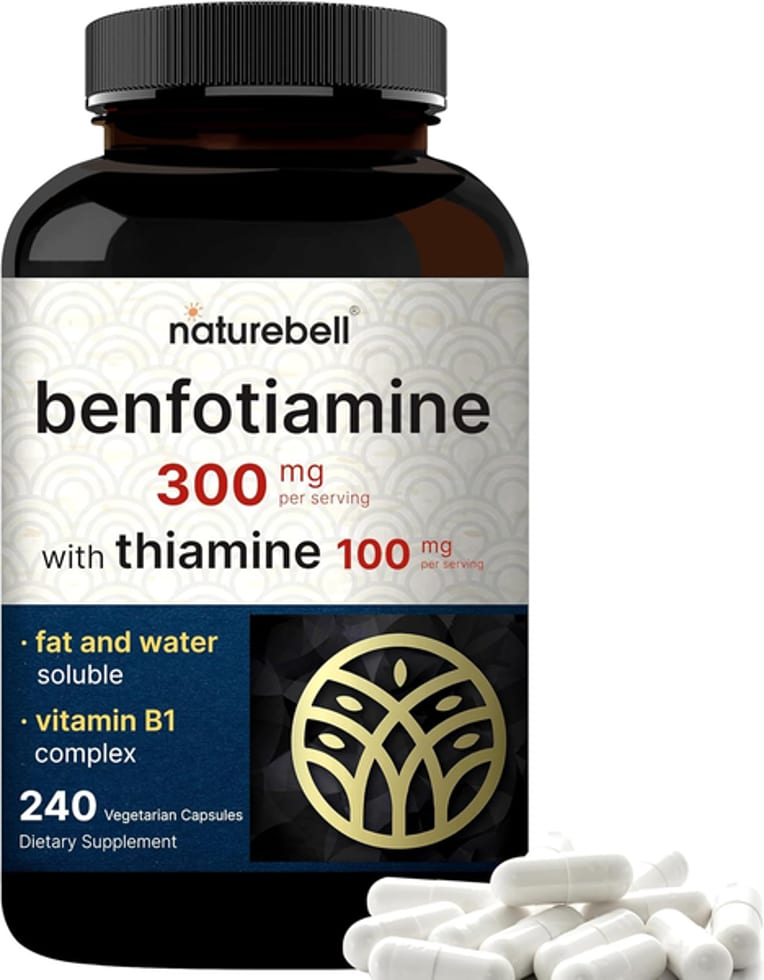 Naturebell, Benfotiamine with Thiamine, 300 mg Benfotiamine & 100 mg Thiamine, 240 Veggie Capsules