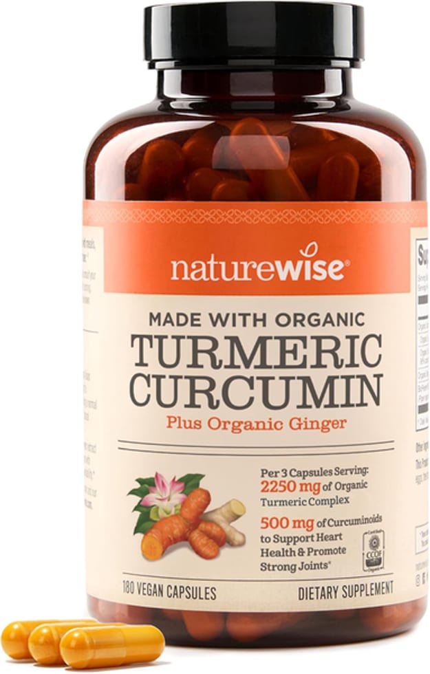 Made With Organic Turmeric Curcumin Plus Organic Ginger & Bioperine 2250 MG Of Organic Turmeric Curcumin 500 MG Of Curcuminoids To Support Heart Health & Promote Strong Joints 180 Vegan Capsules Dietary Supplement