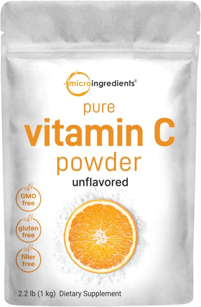 Micro Ingredients, Vitamin C Powder, Unflavored, 1,000 mg per dose, 1 kg (2.2 lb)
