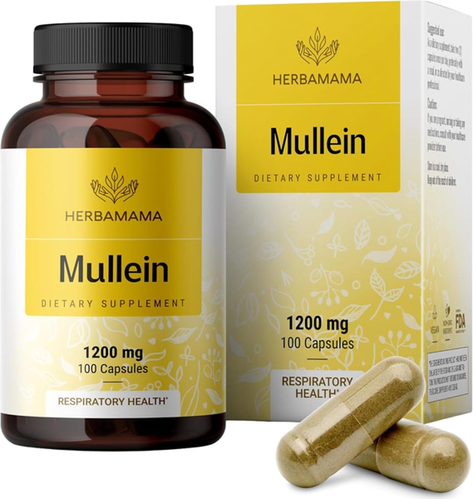 Herbamama, Mullein, 1,200 mg, 100 Capsules