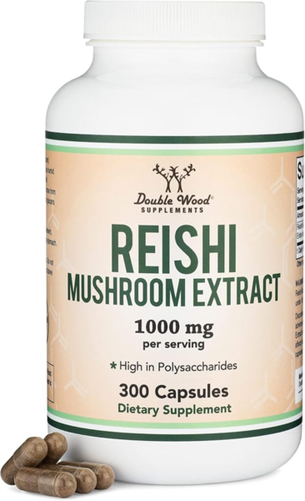 Reishi Mushroom Extract 1000 MG Per Serving High In Polysaccharides 300 Capsules Dietary Supplement
