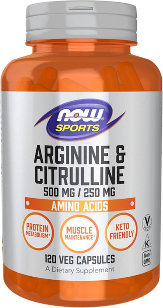 NOW Sports, Arginine & Citrulline, 500 mg / 250 mg, 120 Veg Capsules