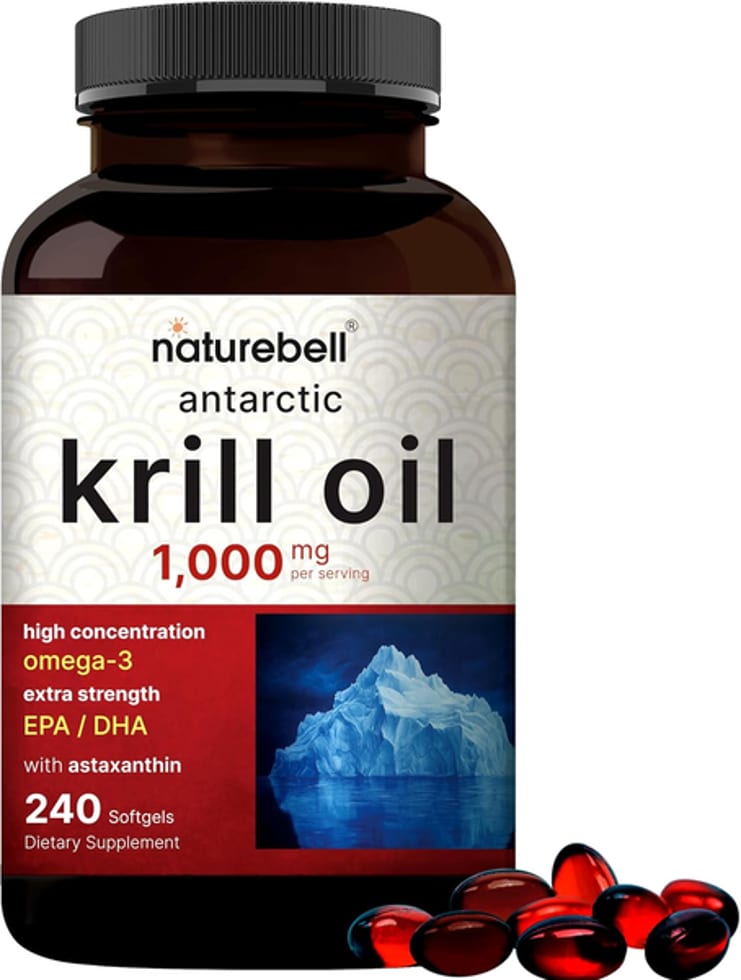 Antarctic Krill Oil 1,000 MG Per Serving High Concentration Omega-3 Extra Strength EPA / DHA With Astaxanthin 240 Softgels
