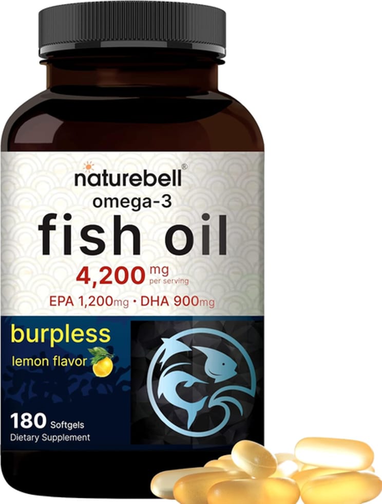 Naturebell, Omega-3 Fish Oil, 4,200 mg, 1,200 mg EPA & 900 mg DHA, 180 Softgels