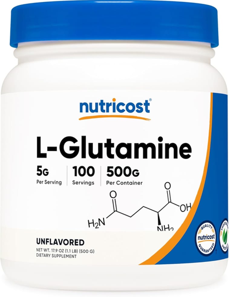 L-Glutamine 5g Per Serving 100 Servings 500g Powder Unflavored