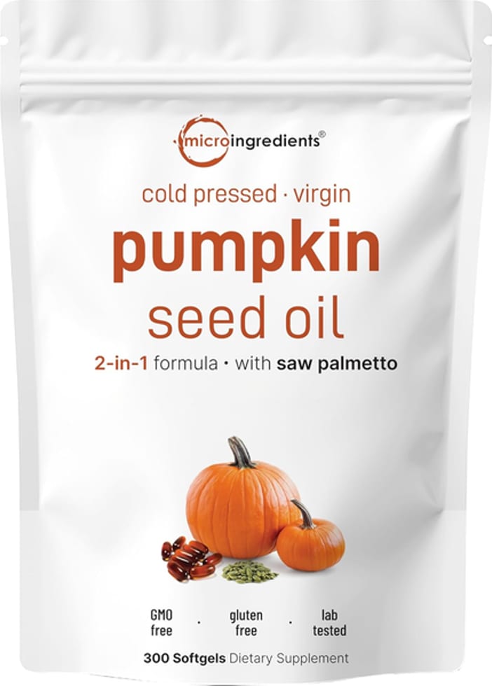 Micro Ingredients, Cold Pressed Virgin Pumpkin Seed Oil & Saw Palmetto, 3,000 mg, 300 Softgels