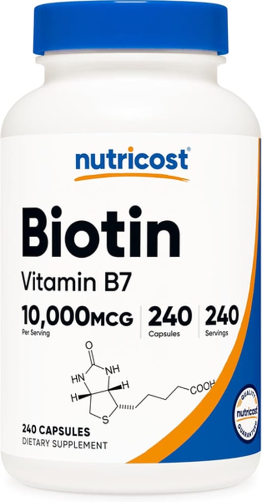 Nutricost, Biotin (Vitamin B7), 10,000 mcg, 240 Capsules