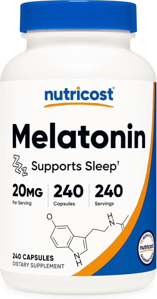 Nutricost Melatonin Capsules 20mg, 240 Capsules
