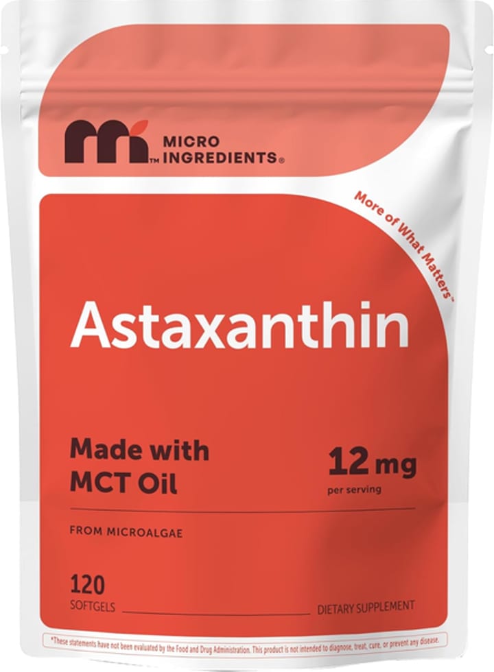 Astaxanthin From Microalgae Triple Strength 12 MG 120 Softgels