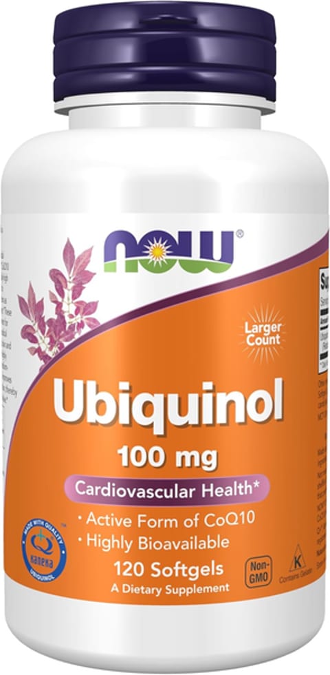 Now Now Ubiquinol 100 mg, High Bioavailability  100 mg 120 Softgels