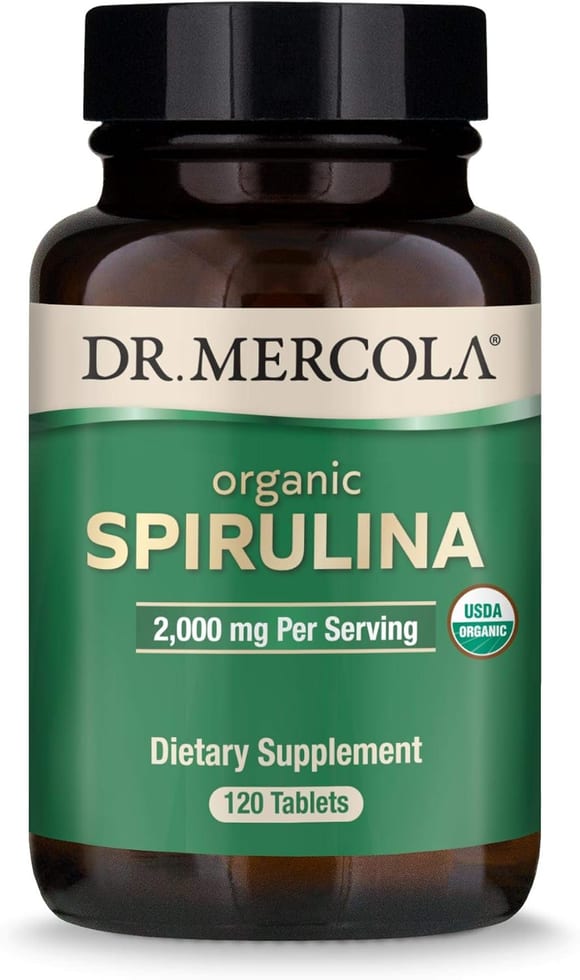 Dr Mercola organic SPIRULINA 120 Tablets, 2,000 mg Per Serving