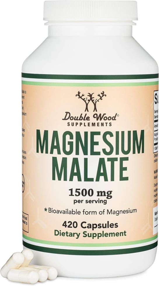Double Wood Supplements, Magnesium Malate, 1,500 mg Per Serving, 420 Capsules
