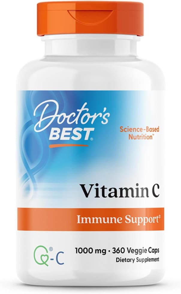 Doctor S Best Vitamin C 1000mg Supplement for Men & Women - Vegan Vitamin C Capsules as Q-C Ascorbic Acid, Immune 1000mg 360 Veg Caps
