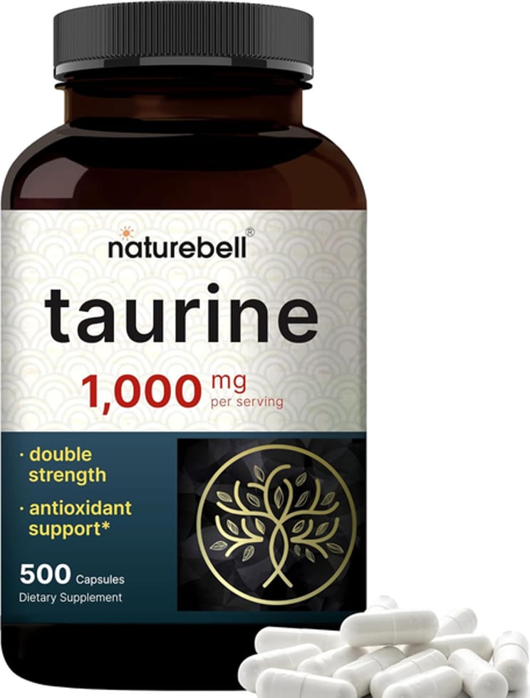 Naturebell Taurine 1,000mg Per Serving, 500 Capsules Essential Amino Acids Supplement 1,000mg 500 Capsules
