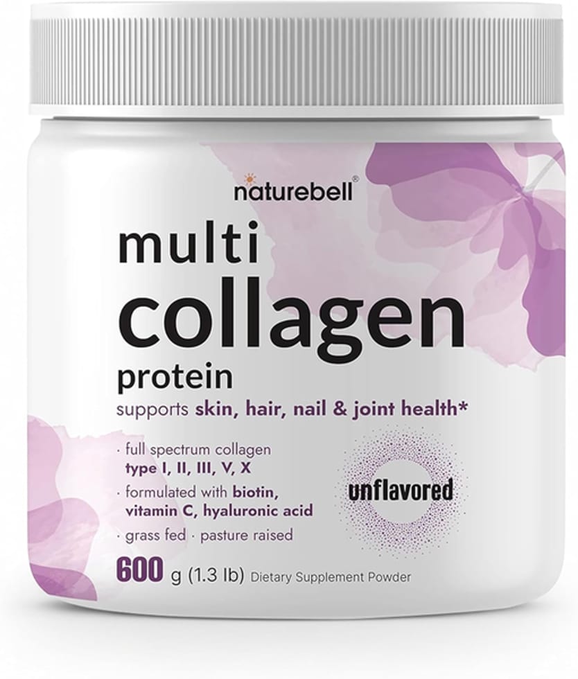 Naturebell Multi Collagen Protein Powder - Hydrolyzed Peptides for Skin, Hair, Nail I, II, III, V, X төрлийн коллаген 600g