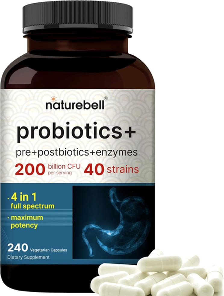 Naturebell Probiotic 200 Billion CFU - 40 Strains | 240 Veggie Capsules 200 Billion CFU 240 Veggie Capsules