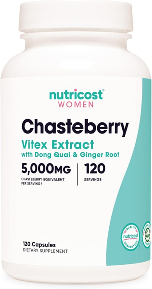 Nutricost, Chasteberry, Vitex, Dong Quai & Ginger Root, 5,000 mg Equivalent, 120 Capsules