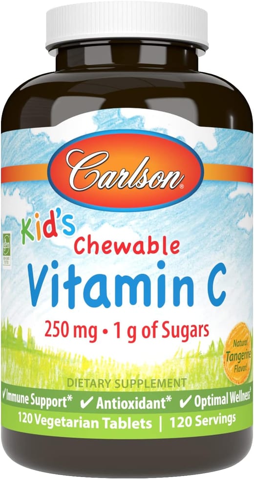 Carlson, Kid's Chewable Vitamin C, 250 mg, 120 Vegetarian Tablets