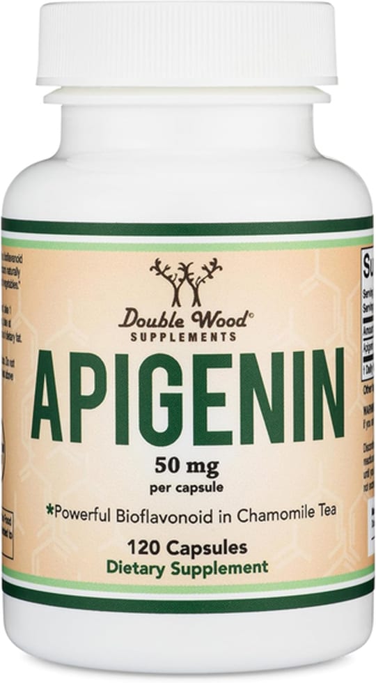 Double Wood Supplements Apigenin Supplement - 50mg per Capsule, 120 Count 50mg per Capsule 120 Count