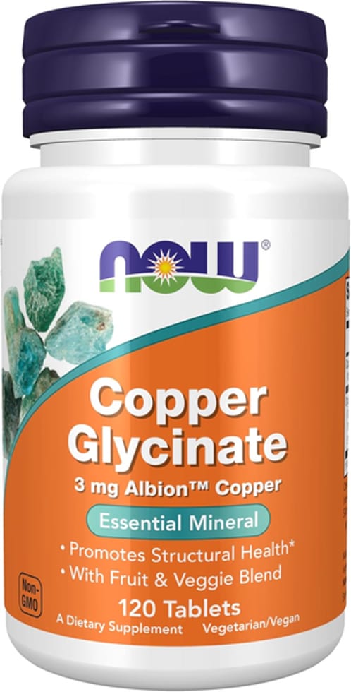 NOW Foods, Copper Glycinate, 3 mg, 120 Tablets