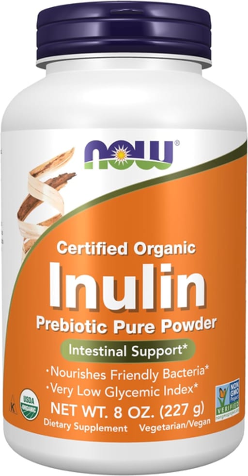 Inulin Prebiotic Pure Powder, Certified Organic, Non-GMO Project Verified, Intestinal Support, 8-Ounce